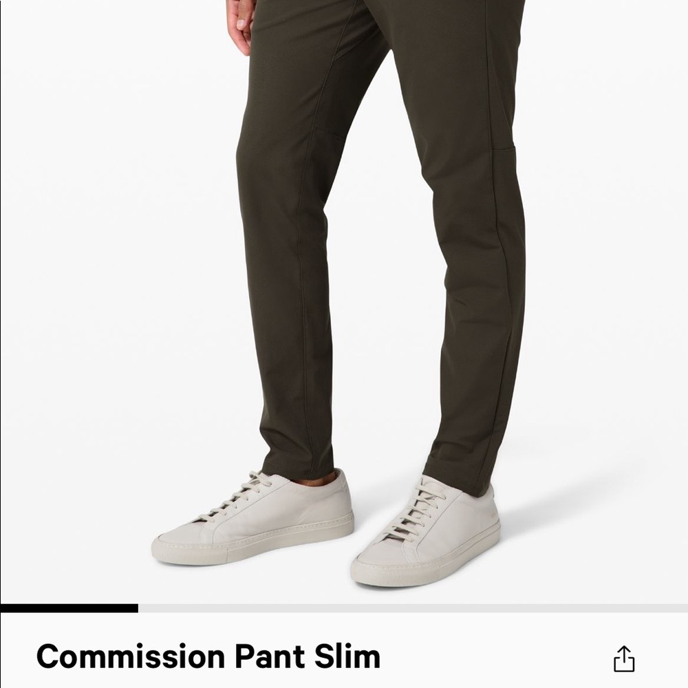 LULULEMON OLIVE GREEN ABC COMMISSION PANT (SLIM)